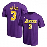 Los Angeles Lakers 3 Anthony Davis Purple Nike T-Shirt,baseball caps,new era cap wholesale,wholesale hats